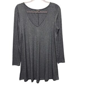 Express Relaxed Fit Soft Knit Flowy Flare Mini Dress